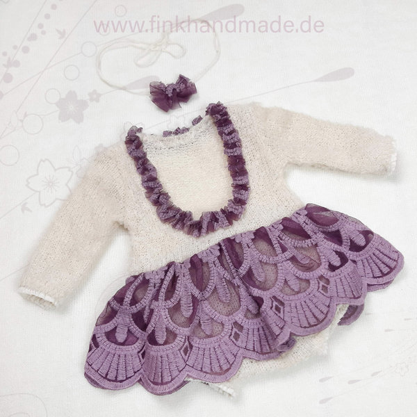 Outfit Kleid Body Stirnband Deko Handmade Requisiten Baby Kinder Photo Props Accessoires