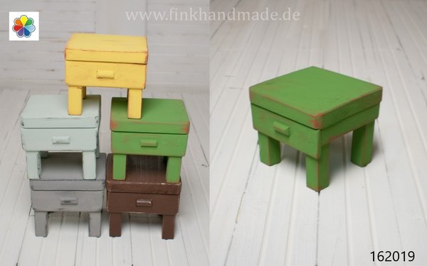 Nachttisch Beistelltisch Tisch Stuhl Deko Holz Handmade Requisit Photo Props Studio Posiert Zubehör