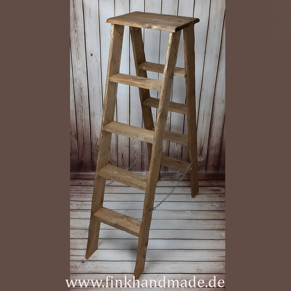 Holz Leiter 140 x 37,5 x 30 cm. Steigleiter Trittleiter Schrotleiter Deko Handgemachte Requisiten