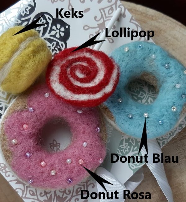 Süßigkeiten Filz Donut lollipop Kekse Backwaren Photo Foto Props Deko Handmade Requisiten