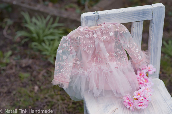 Set Sakura Kleid mit Body Handmade Requisiten Baby Kinder Photo Props Accessoires