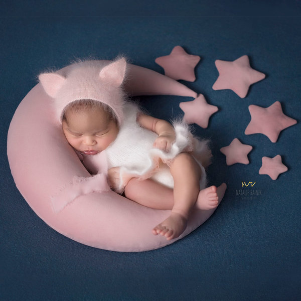 Mondsichel  Mond Kissen Sternen Handmade Requisiten Baby Kinder Photo Props Accessoires