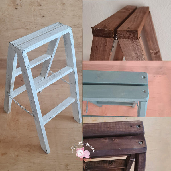 Holz Leiter 60 cm.  Steigleiter Trittleiter Schrotleiter Deko Handmade Requisiten Kinder Photo Props