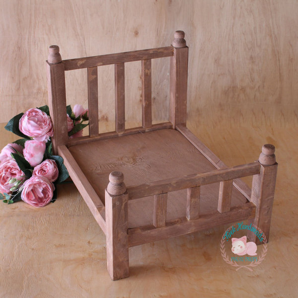 Gemeißeltes Holz Bett Deko Handmade Requisiten Baby Kinder Photo Props Accessoires