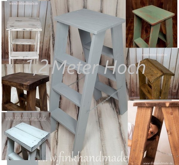 Wooden Vertical, step, shot ladder 120 x 37.5 x 30 cm. Deco Handmade Props Photo Wooden Items