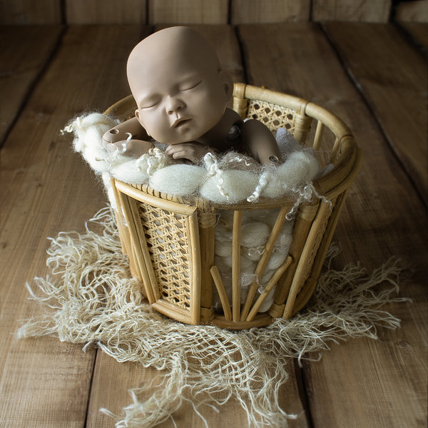 Rattan Bamboo Korb, Basket Newborn Props Baby Photo Props Studio Posing Accessories