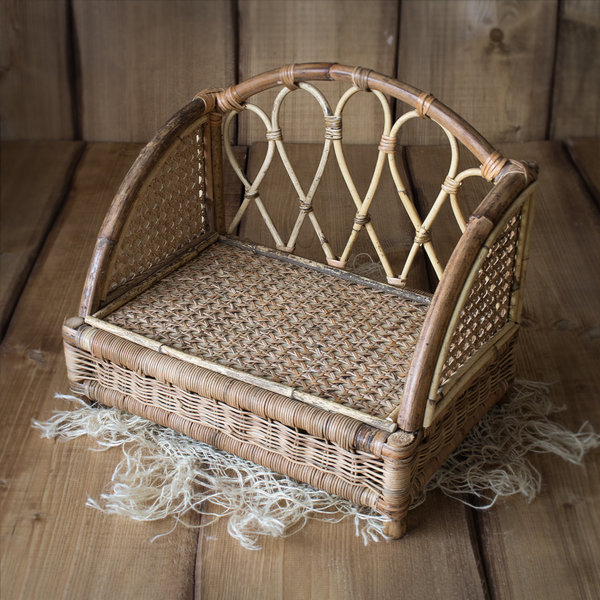 Rattan Bambus Sofa Basket Korb Sessel Stuhl Bett Boho Neugeboren Requisiten Baby Photo Props Studio
