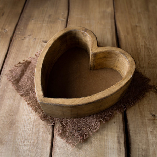 Herzschale Herz Herzbett Deko Holz Handmade Requisiten Photo Props Studio Posiert Zubehör