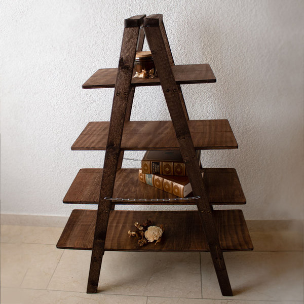 Wooden ladder shelf ladder 120 cm decoration handmade home garden